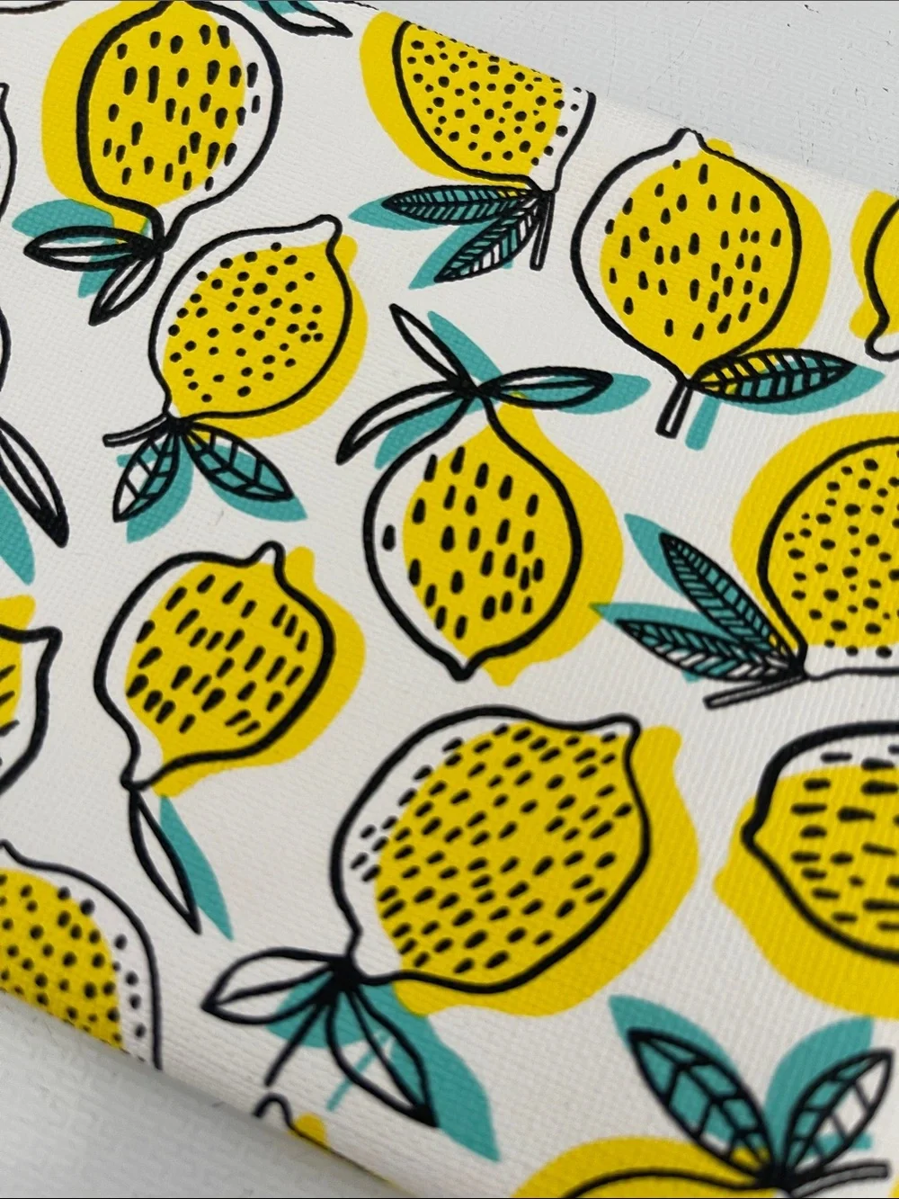 Cosmetic bag, pouch lemon print. By Ipsy material plastic, new